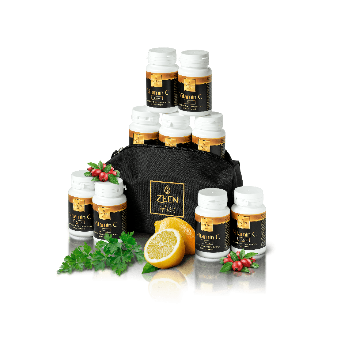 Ročný balíček zdravia Vitamín C 500 mg (8+4) + kozmetická taška